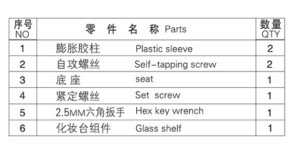HF-92010置物架零件名稱（chēng）